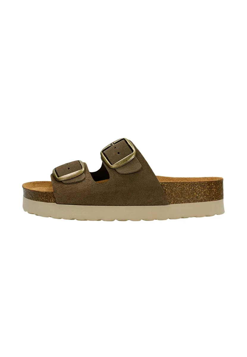 Pantolette flach - brown