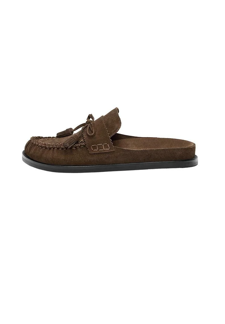 Pantolette flach - dark brown