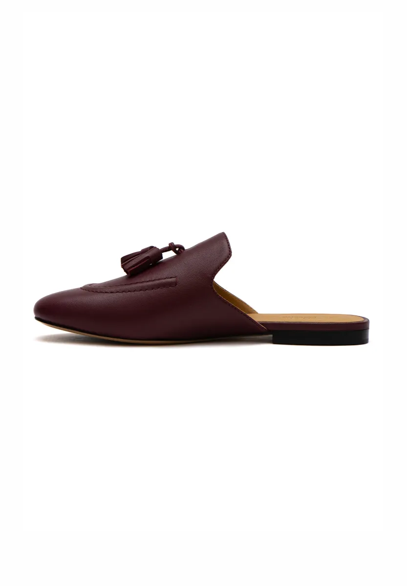 Pantolette flach - darkred