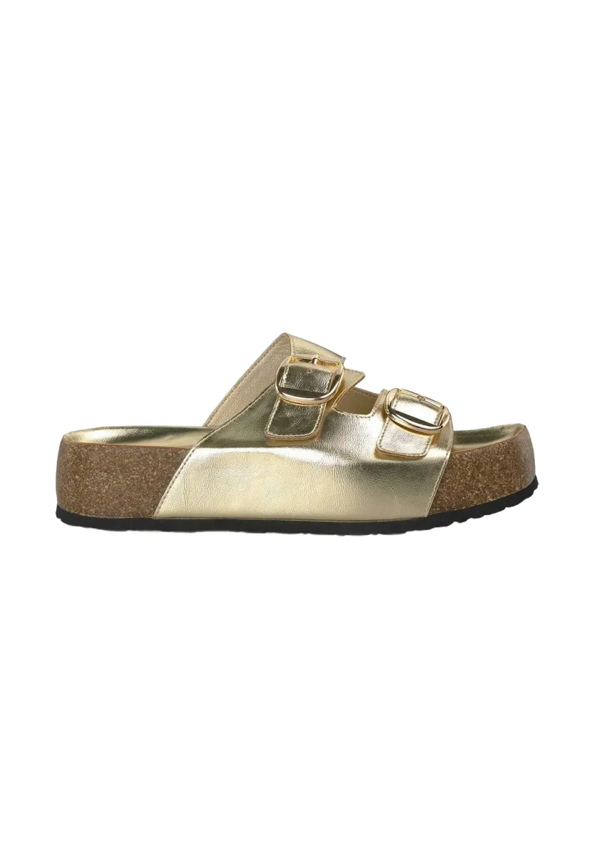 Pantolette flach - dorado
