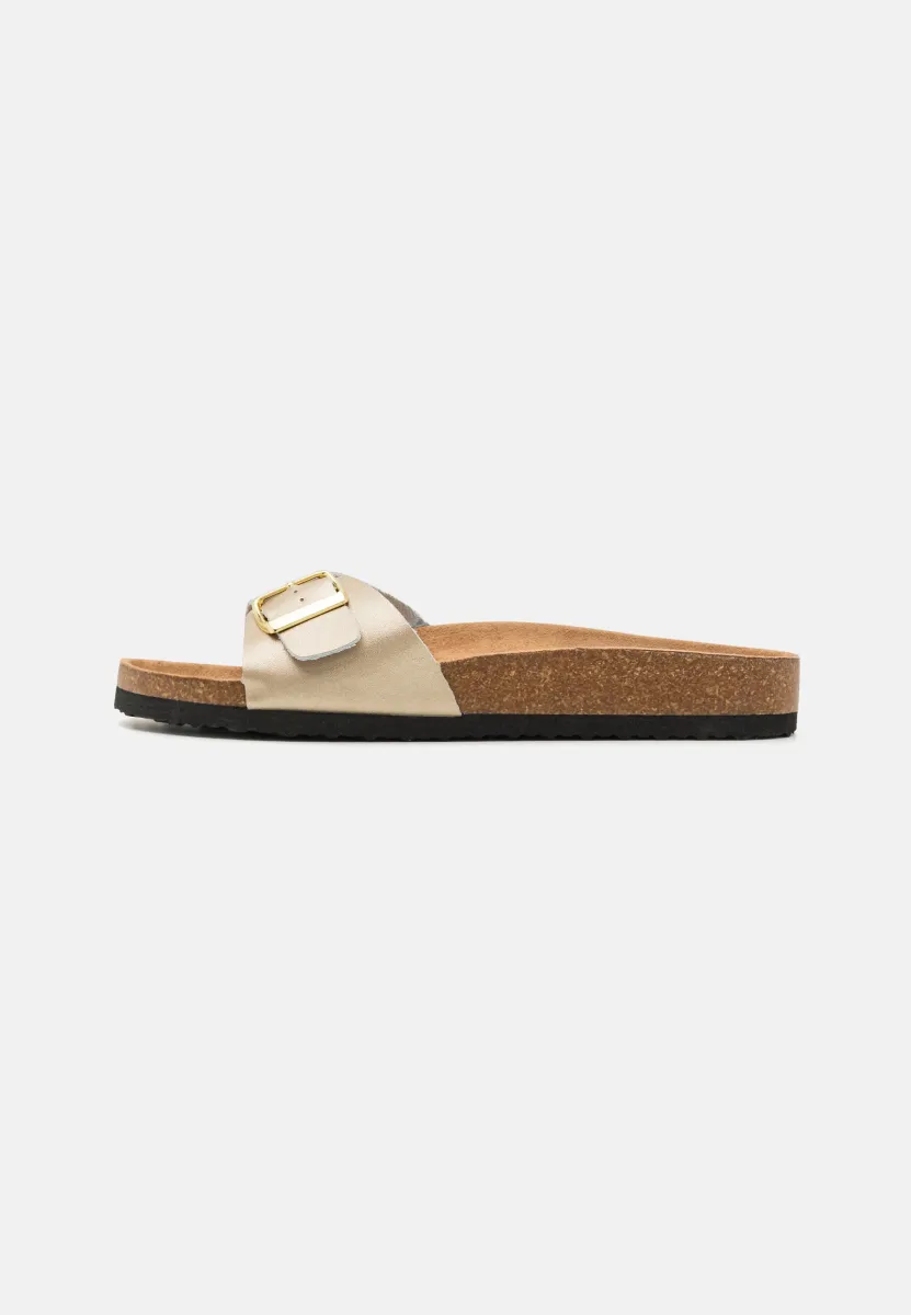 Pantolette flach - gold