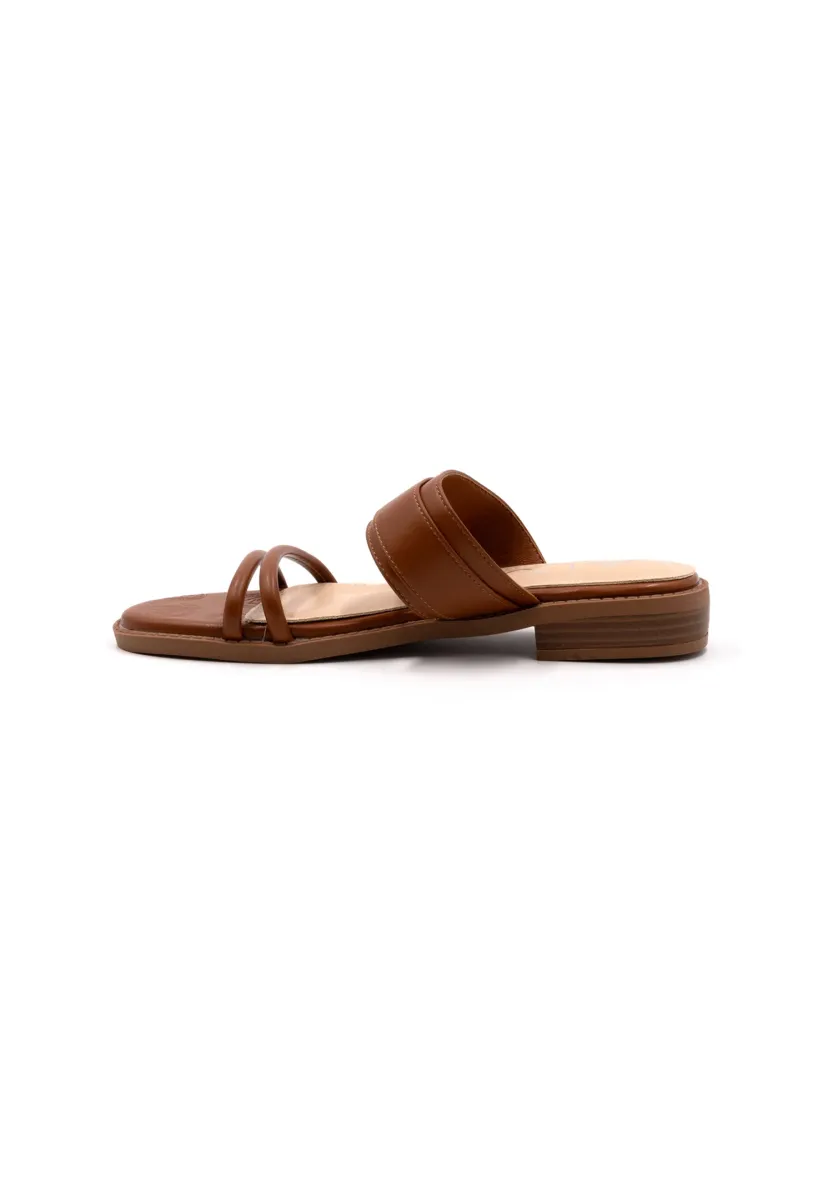 Pantolette flach - light brown
