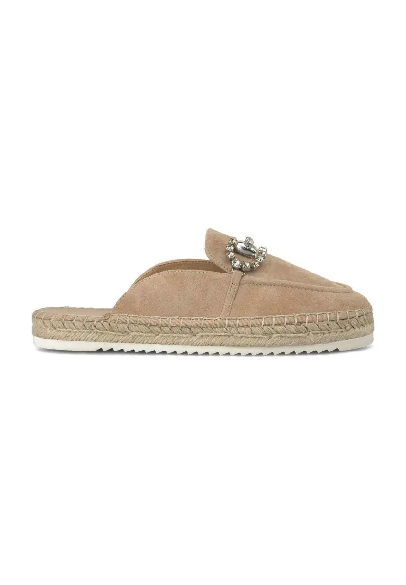 Pantolette flach - marrón claro