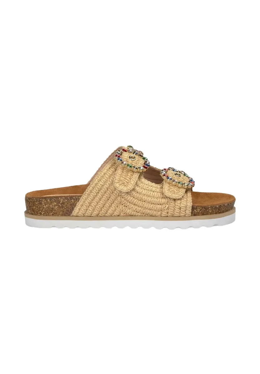 Pantolette flach - marrón claro