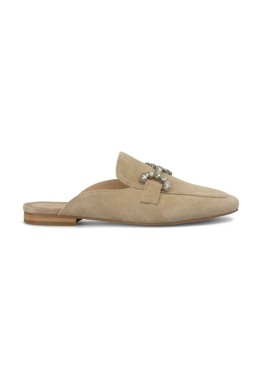 Pantolette flach - marrón claro