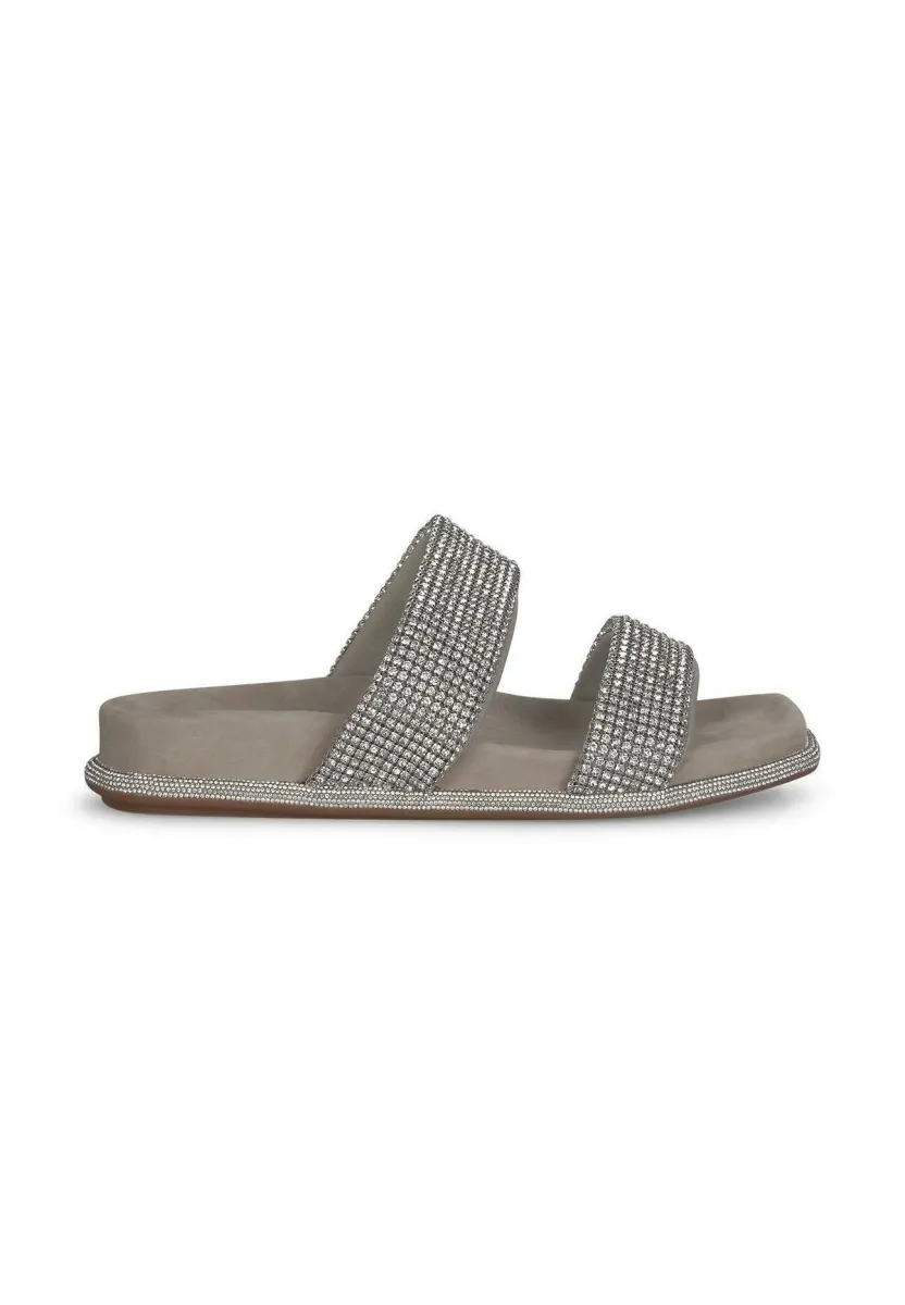 Pantolette flach - marrón topo
