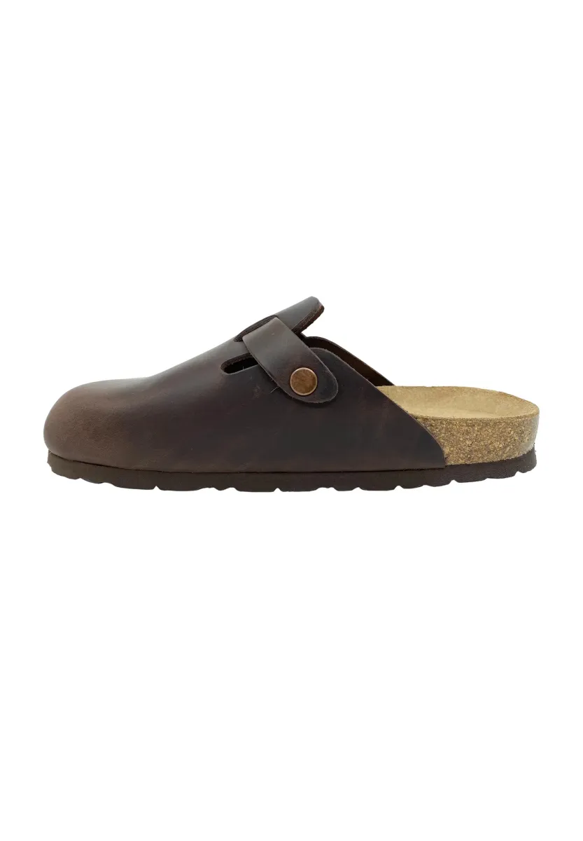 Pantolette flach - mocca