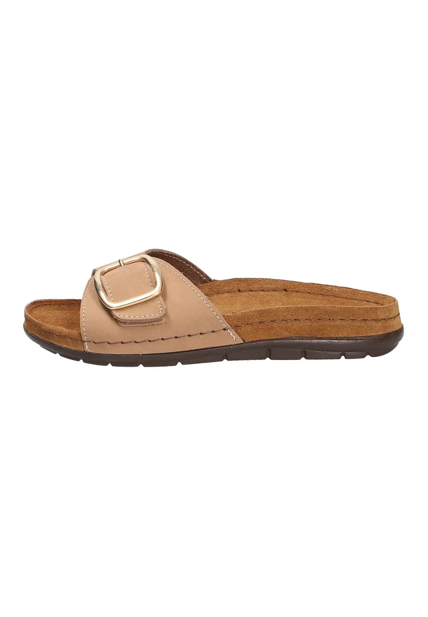 Pantolette flach - natur
