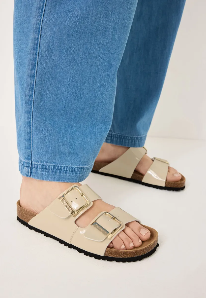 Pantolette flach - nude patent