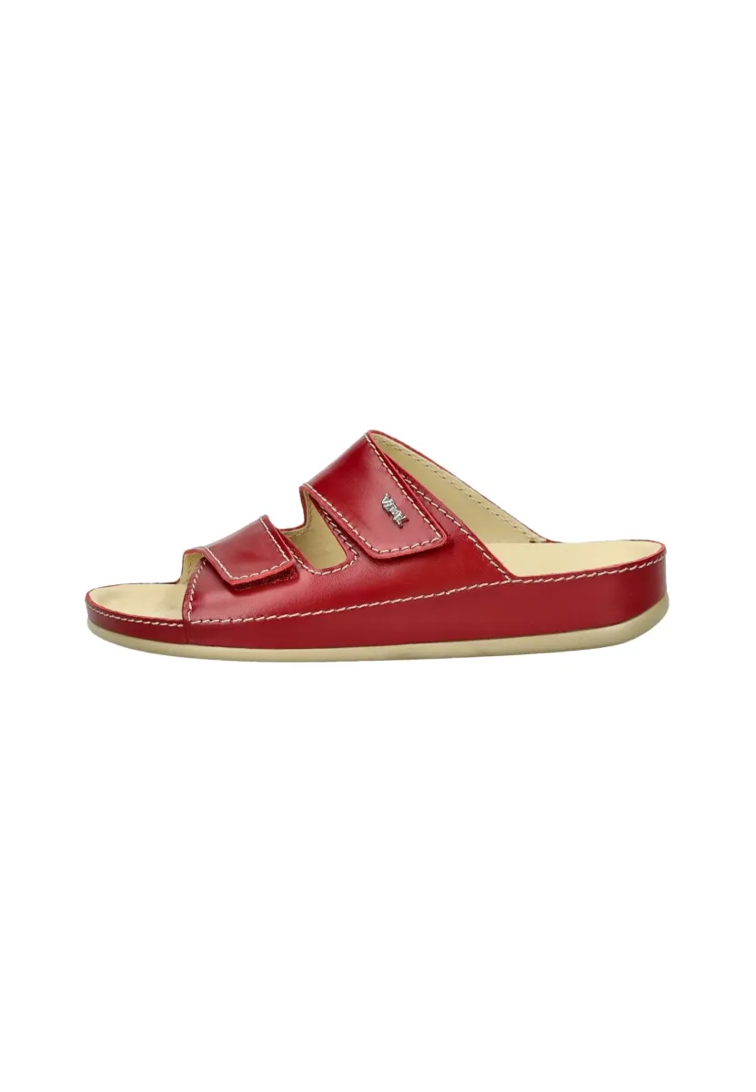 Pantolette flach - rot