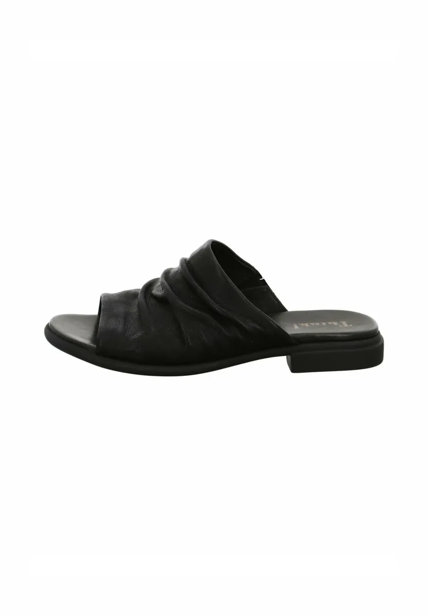 Pantolette flach - schwarz