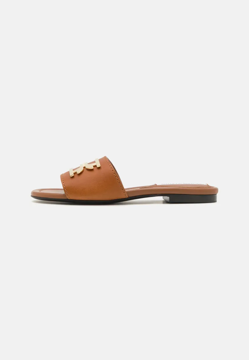 Pantolette flach - tan