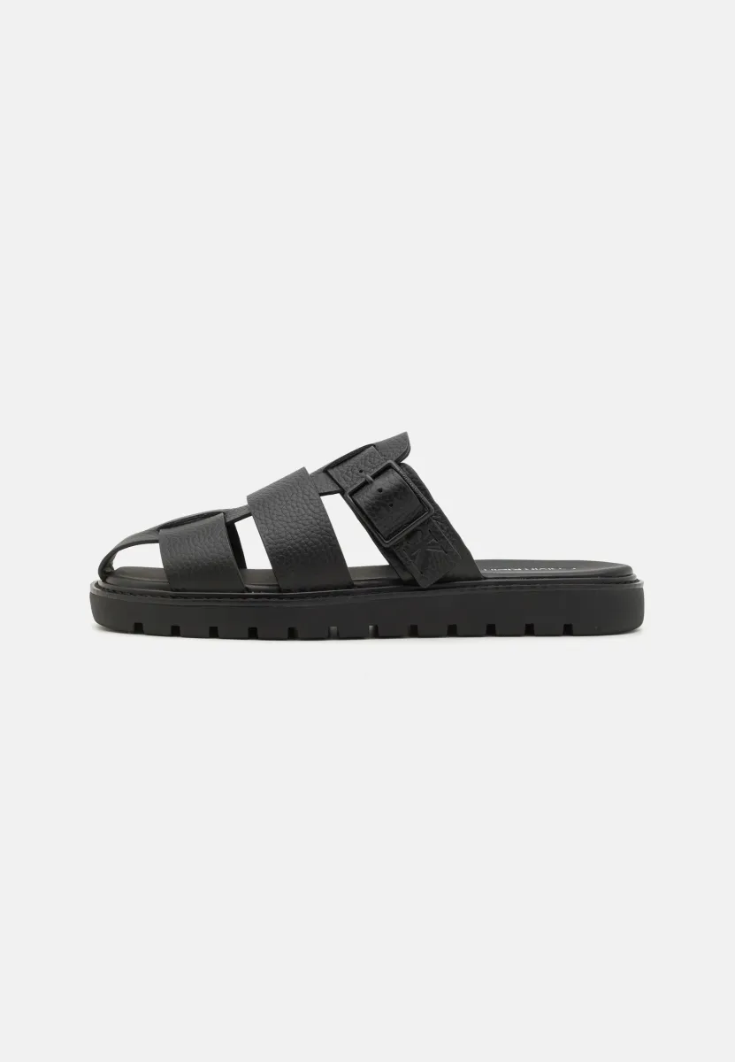 Pantolette flach - triple black