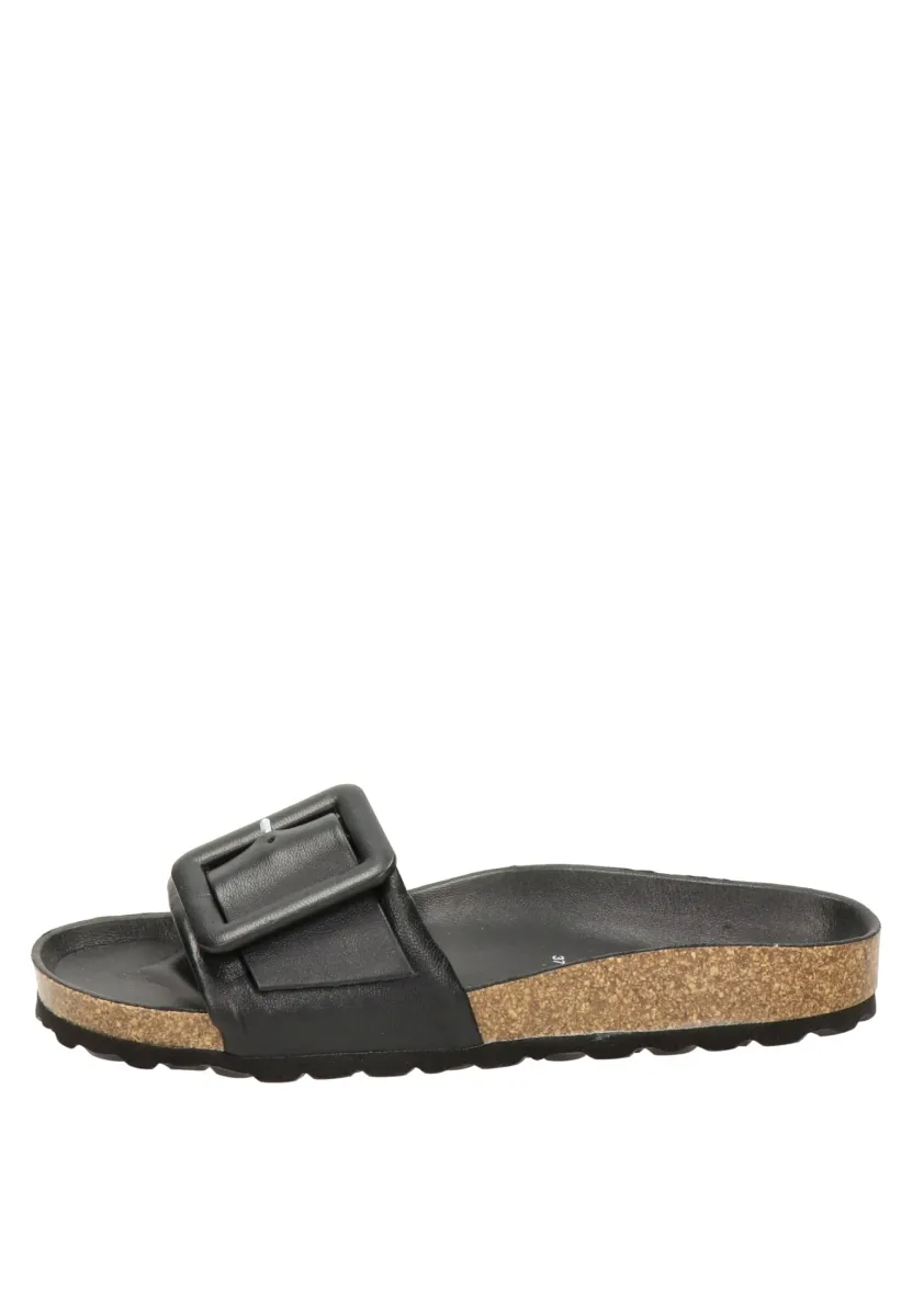 Pantolette flach - zwart