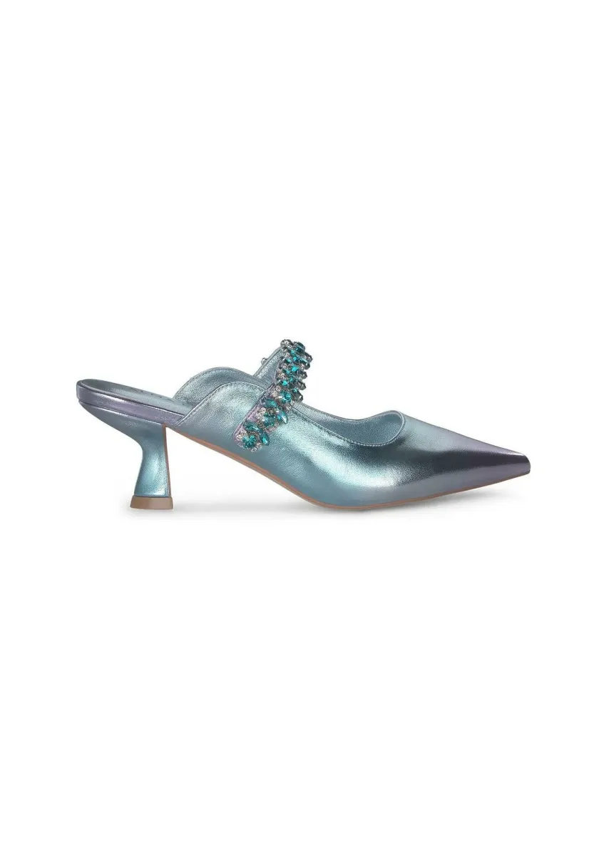 Pantolette hoch - azul claro