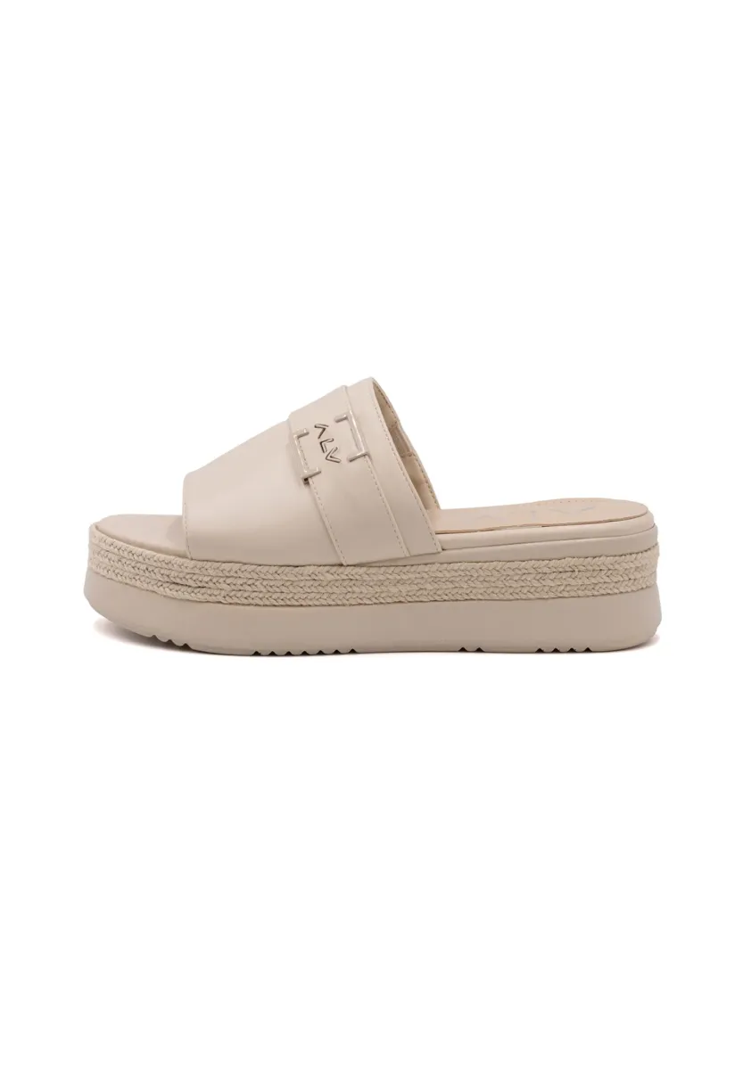 Pantolette hoch - beige