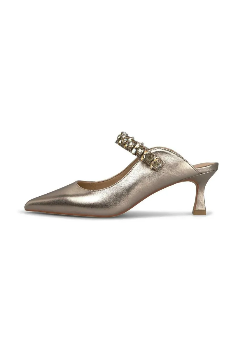 Pantolette hoch - bronze