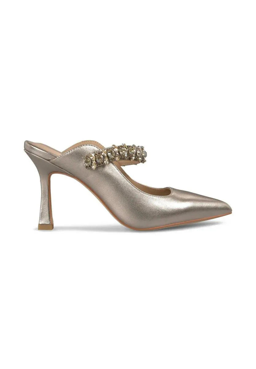 Pantolette hoch - bronze
