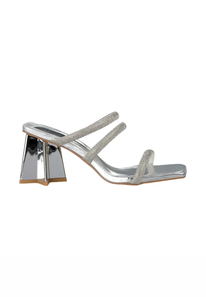 Pantolette hoch - plateado