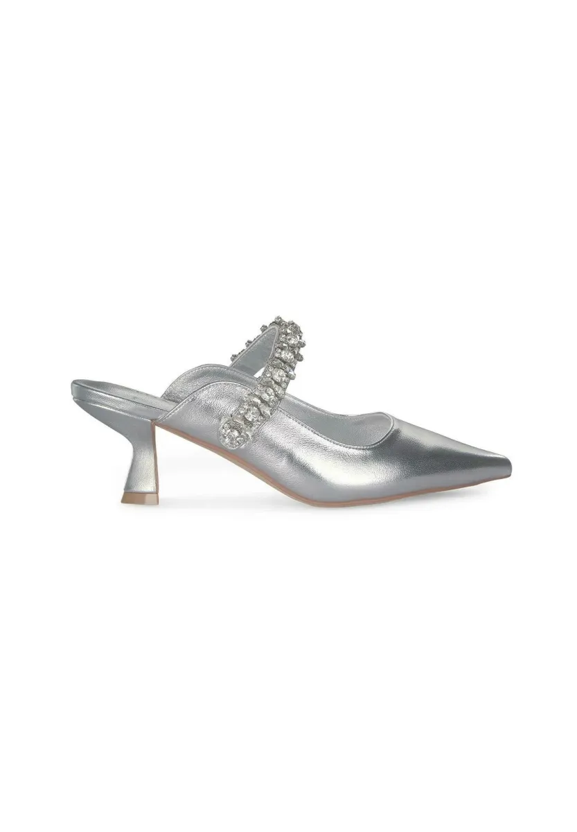 Pantolette hoch - plateado