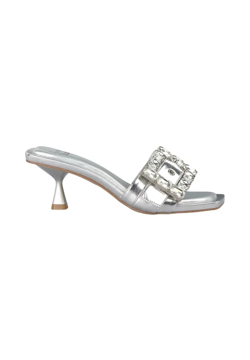 Pantolette hoch - plateado