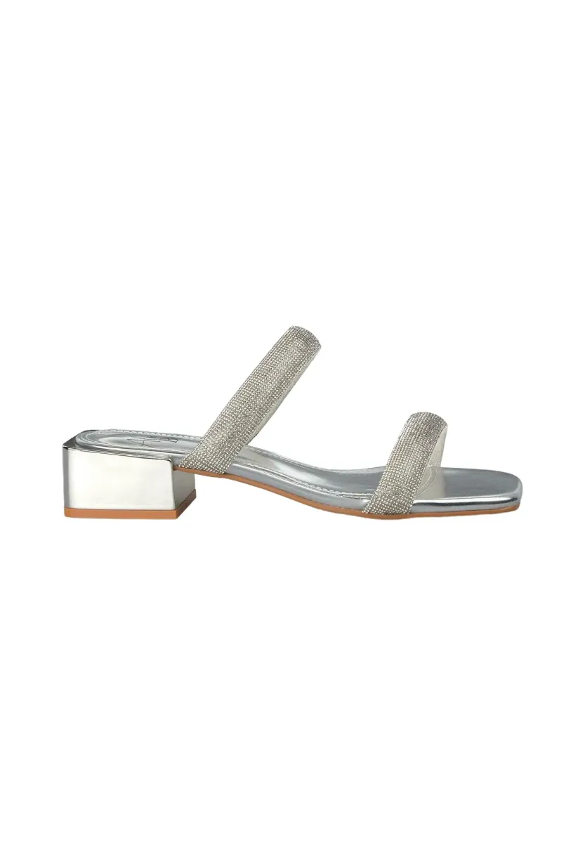 Pantolette hoch - plateado