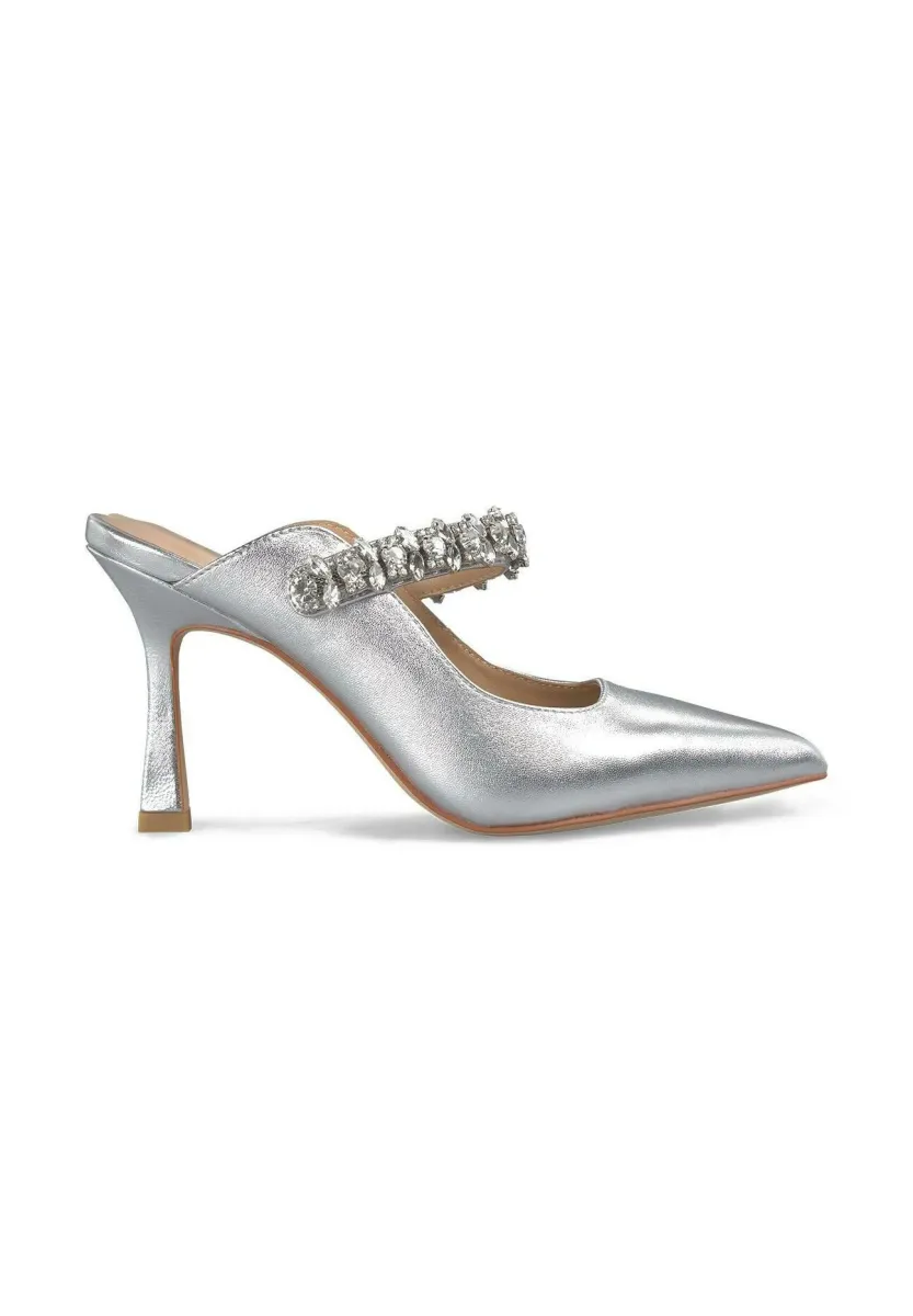 Pantolette hoch - plateado
