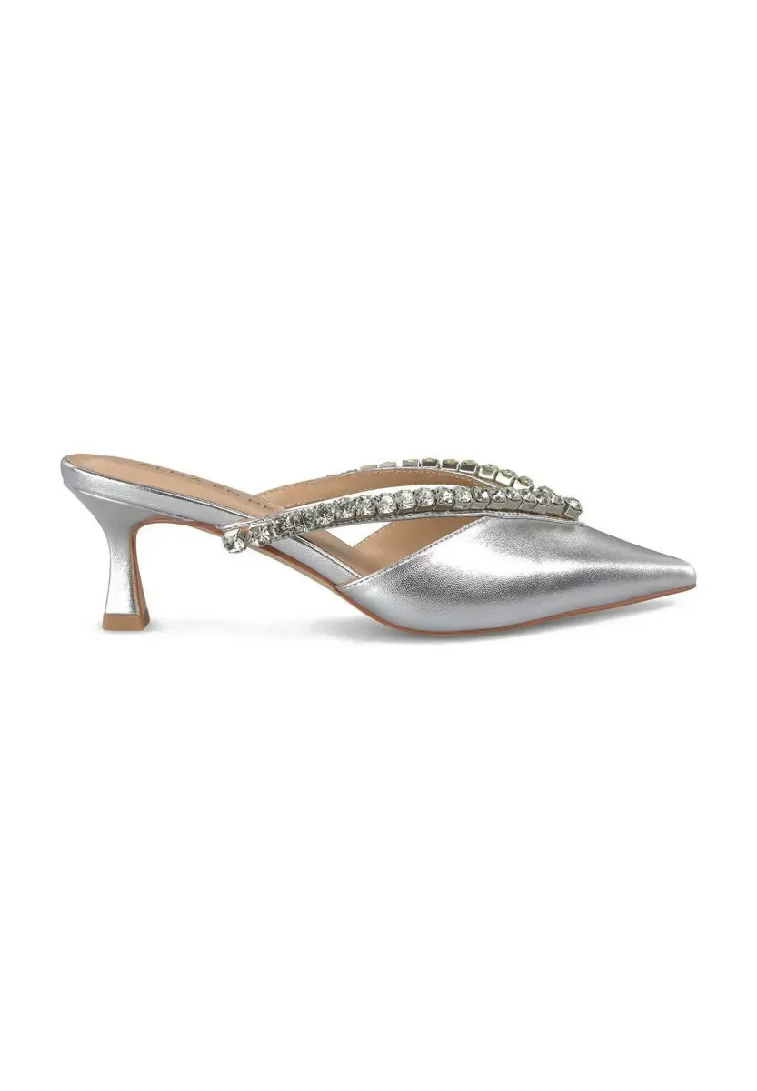 Pantolette hoch - plateado