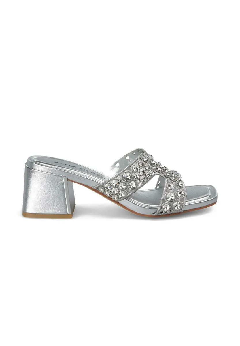 Pantolette hoch - plateado