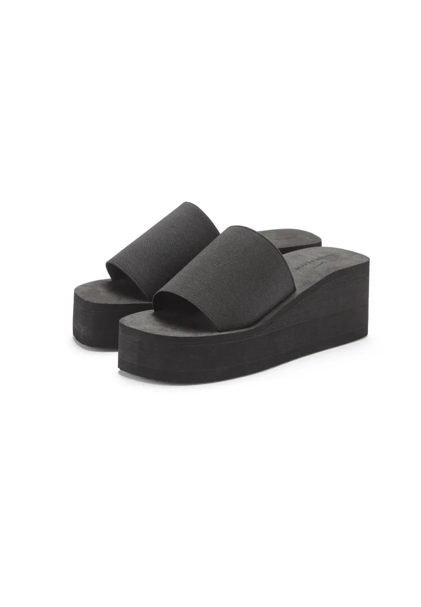 Pantolette hoch - schwarz