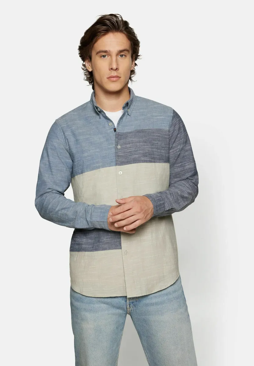 PAOLO COLOR BLOCK - Hemd - blue captain