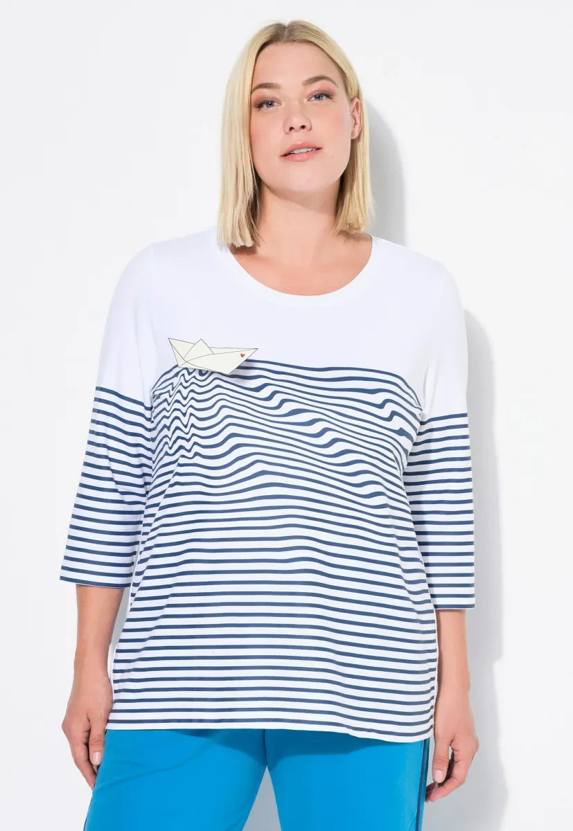 PAPER BOAT  PRINT 3/4 SLEEVE - Langarmshirt - snow white