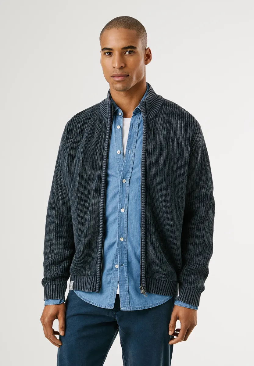 PARKER ZIP - Strickjacke - dulwich blue