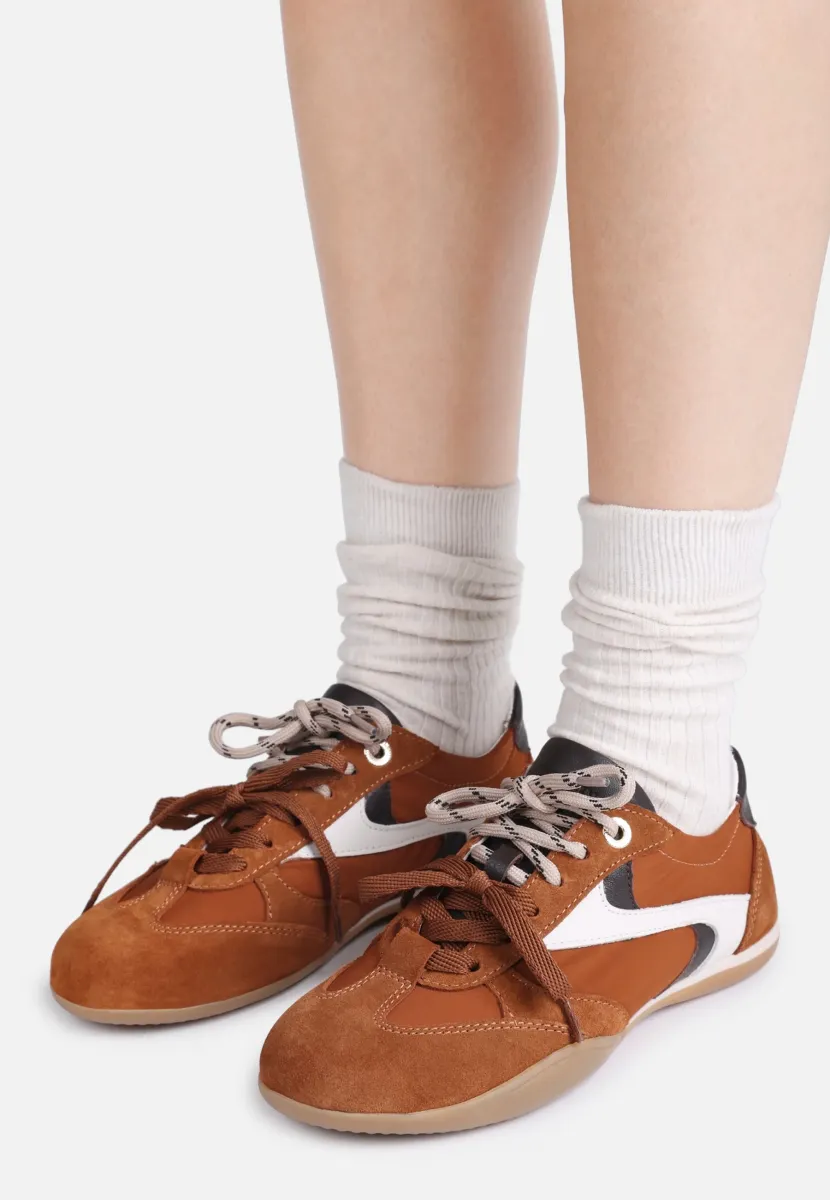 PARKERR - Sneaker low - cognac/black/off white