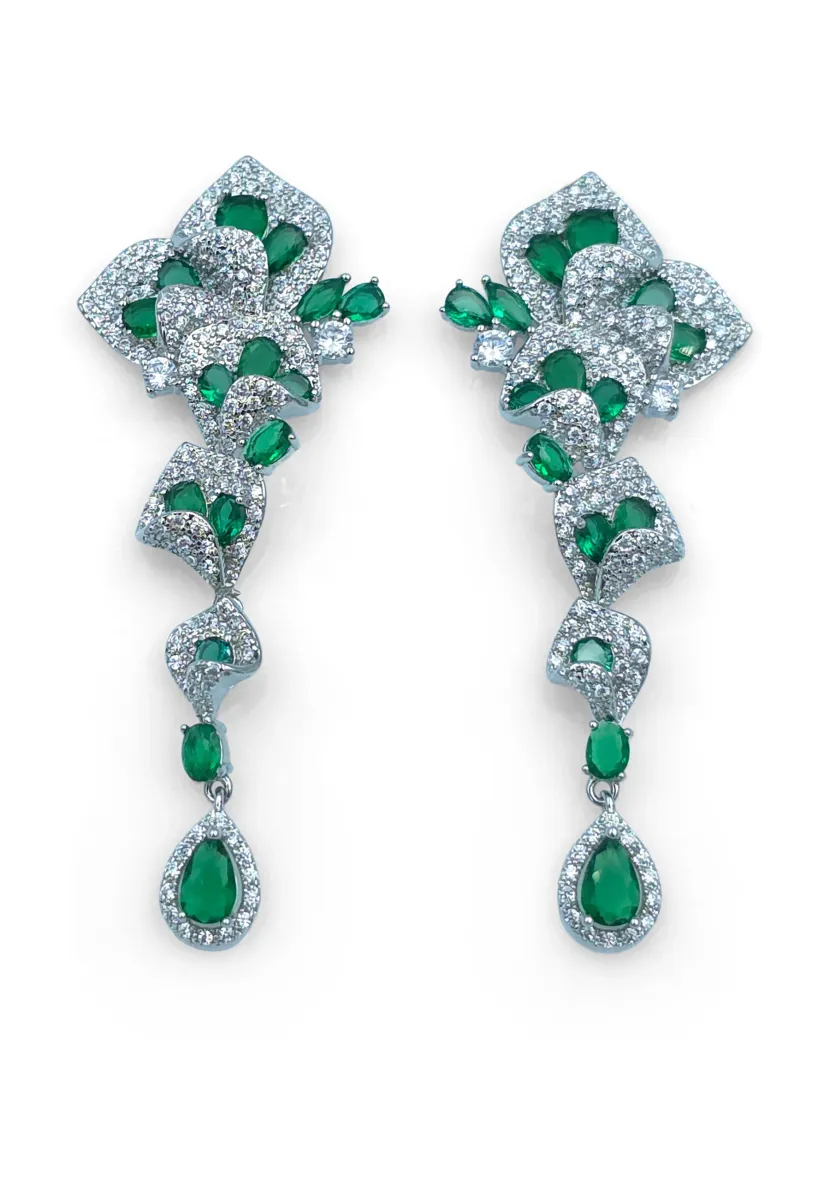 PARTY & EVENT - Ohrringe - grün weiss silber