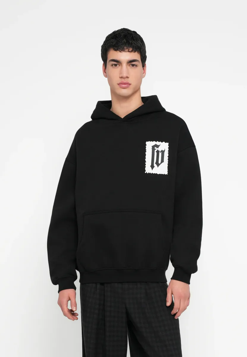 PATCH HOODIE - Sweatshirt - black