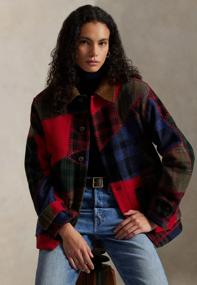 PATCHWORK CHORE JACKET - Kurzmantel - multi coloured
