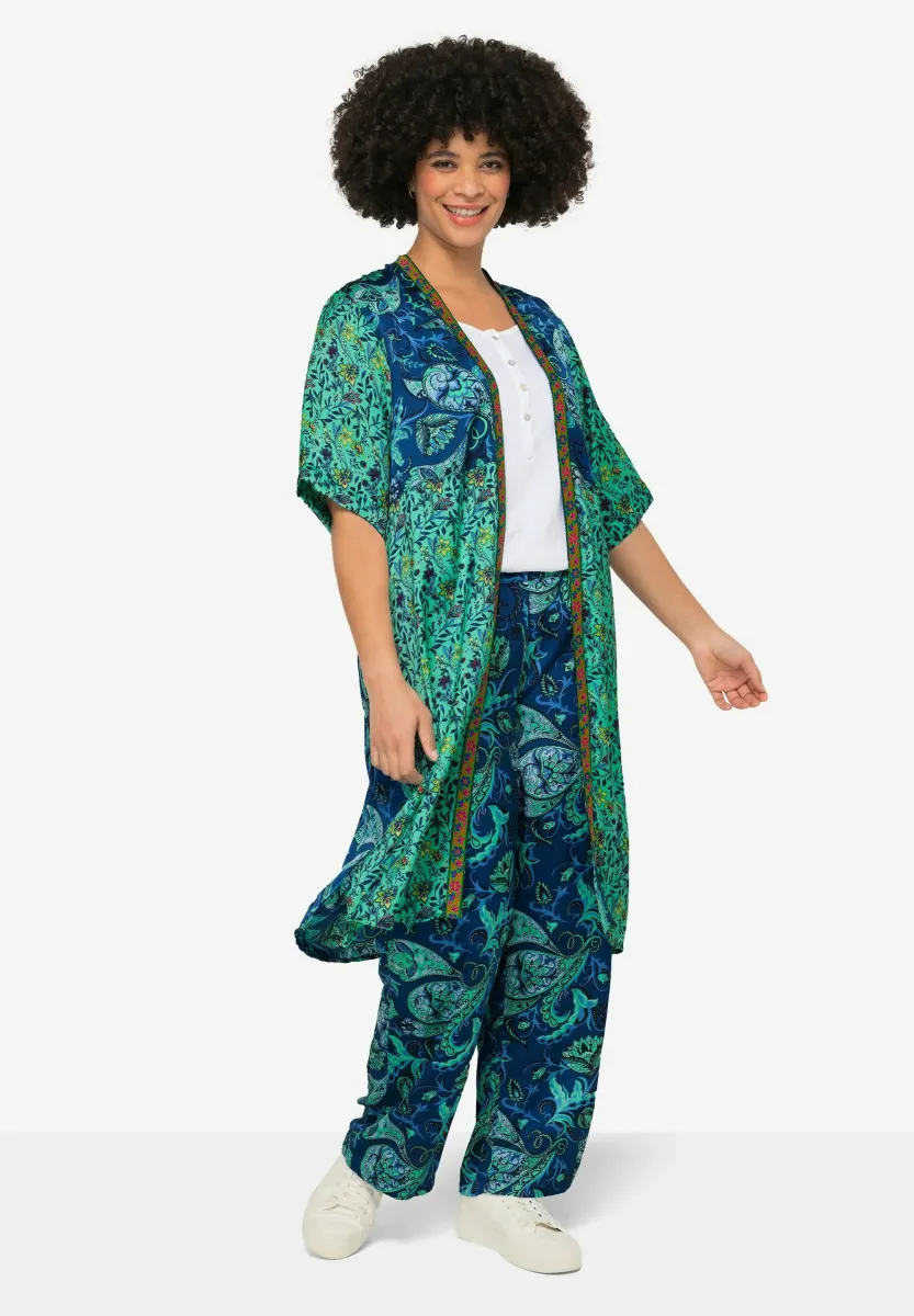 PATTERNED 3/4-SLEEVE OPEN FRONT - Strickjacke - emerald