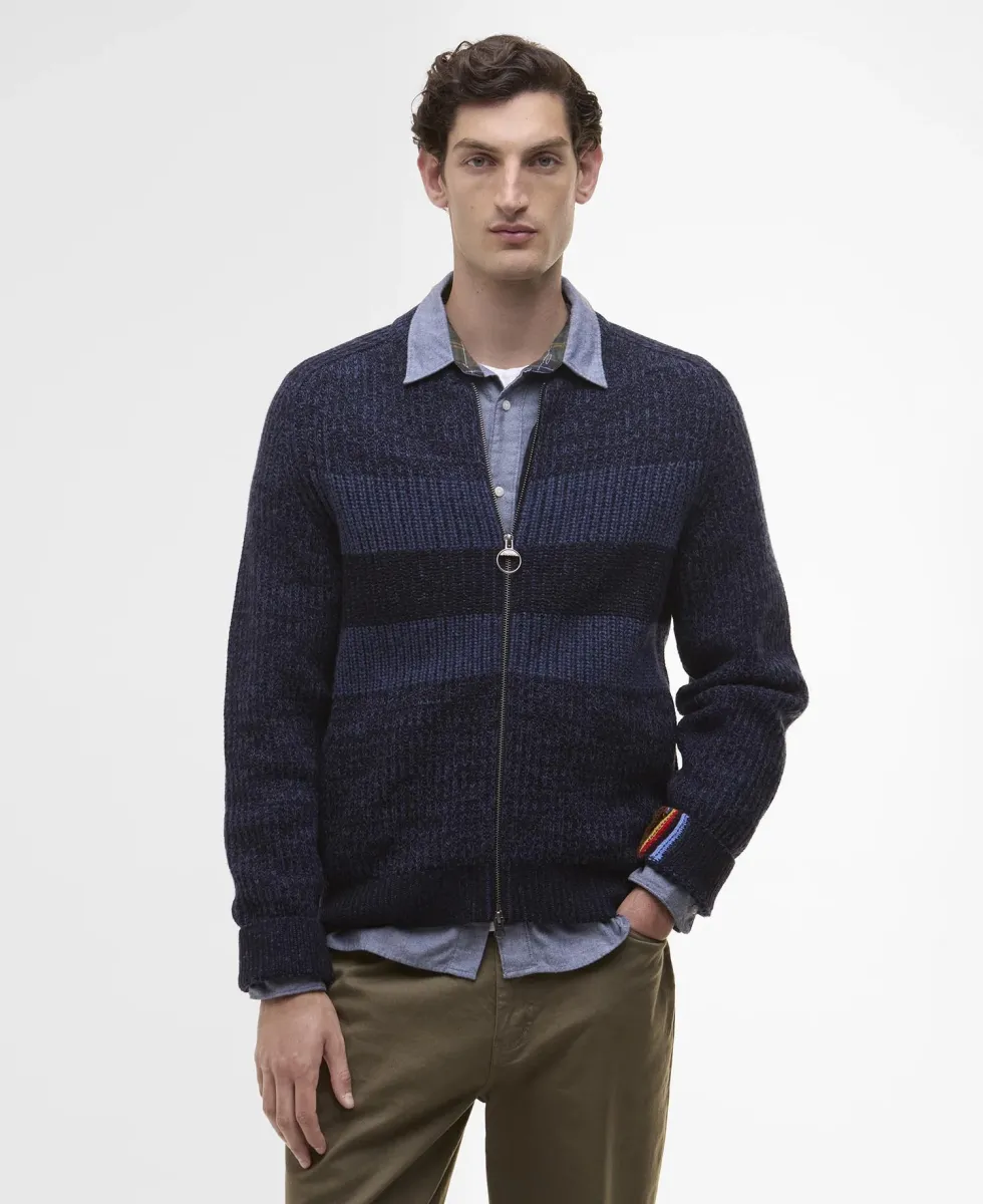 PAUL SMITH LOVES BARBOUR KNITTED BOMBER JACKET - Strickjacke - navy