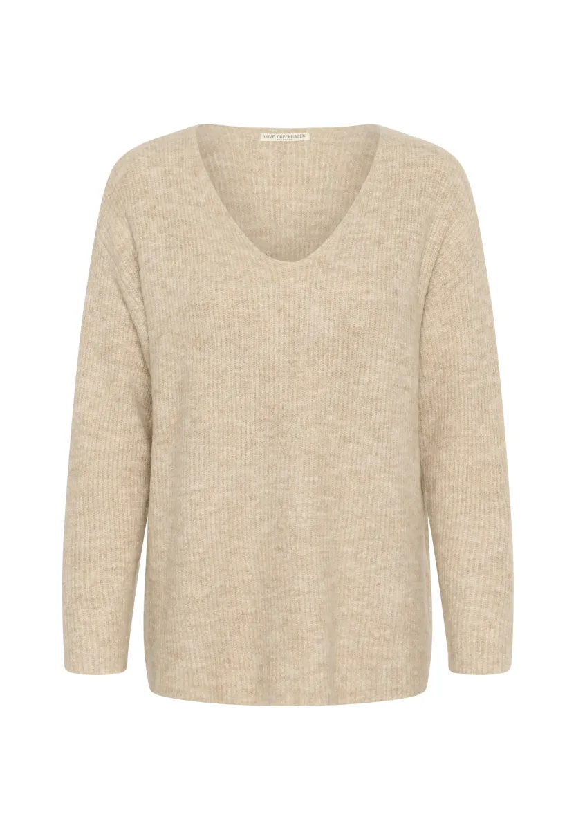 PAULA V-NECK  - Strickpullover - oat melange