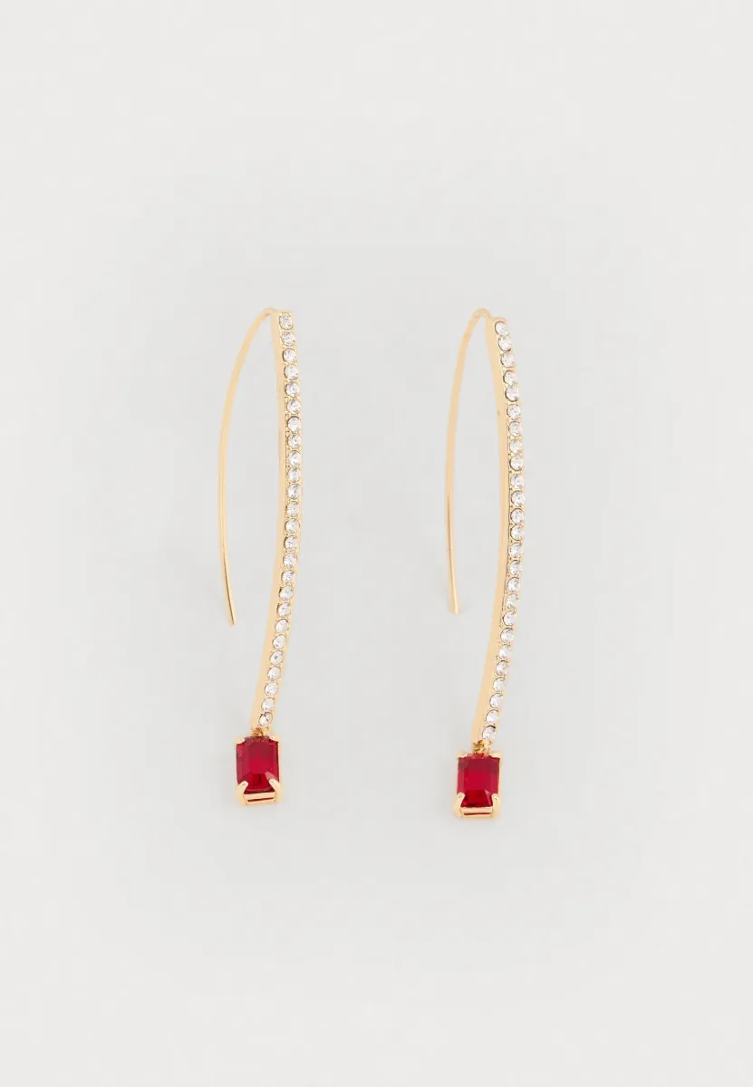 PAVE STONE THREADER - Ohrringe - gold-coloured