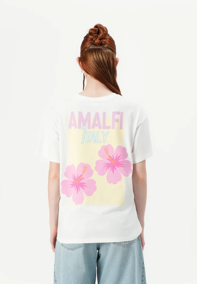 PCALIFI FASTTRACK TEE  - T-Shirt print - bright white