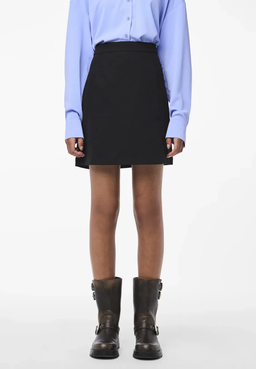 PCBOZZY SLIT SKIRT - A-Linien-Rock - black