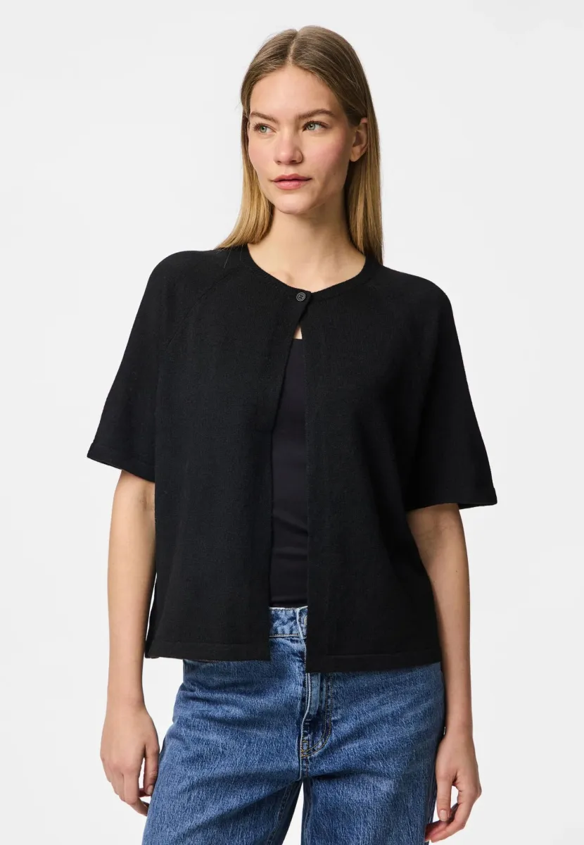 PCBREE SS O NECK - Strickjacke - black
