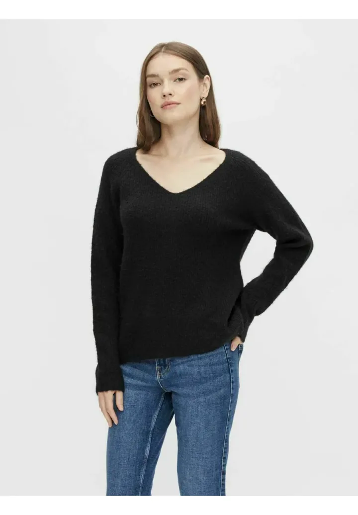 PCELLEN V NECK - Strickpullover - black