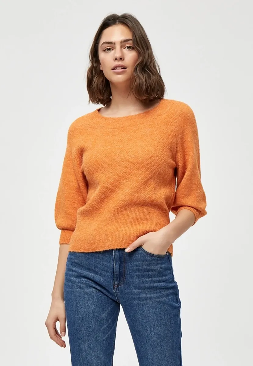 PCFLORES - Strickpullover - peach caramel melange