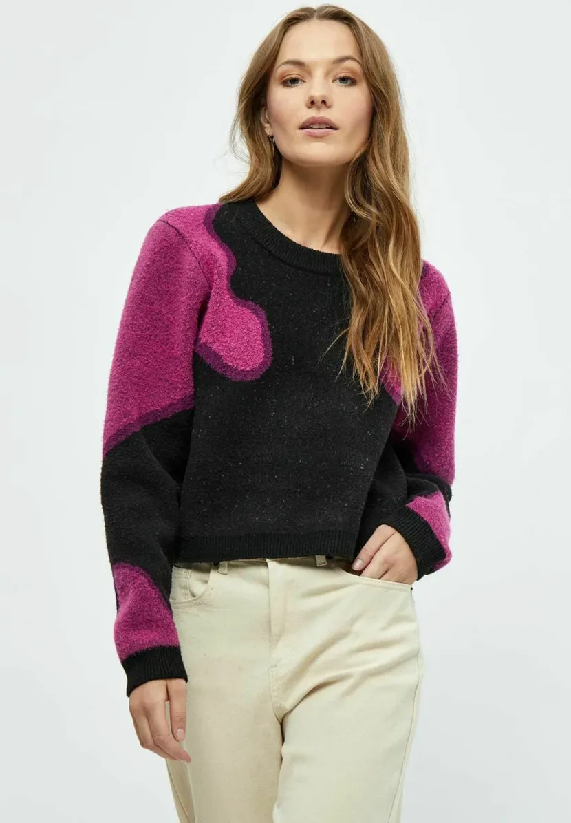 PCJAYDA GRS ROUND NECK - Strickpullover - j black jacquard