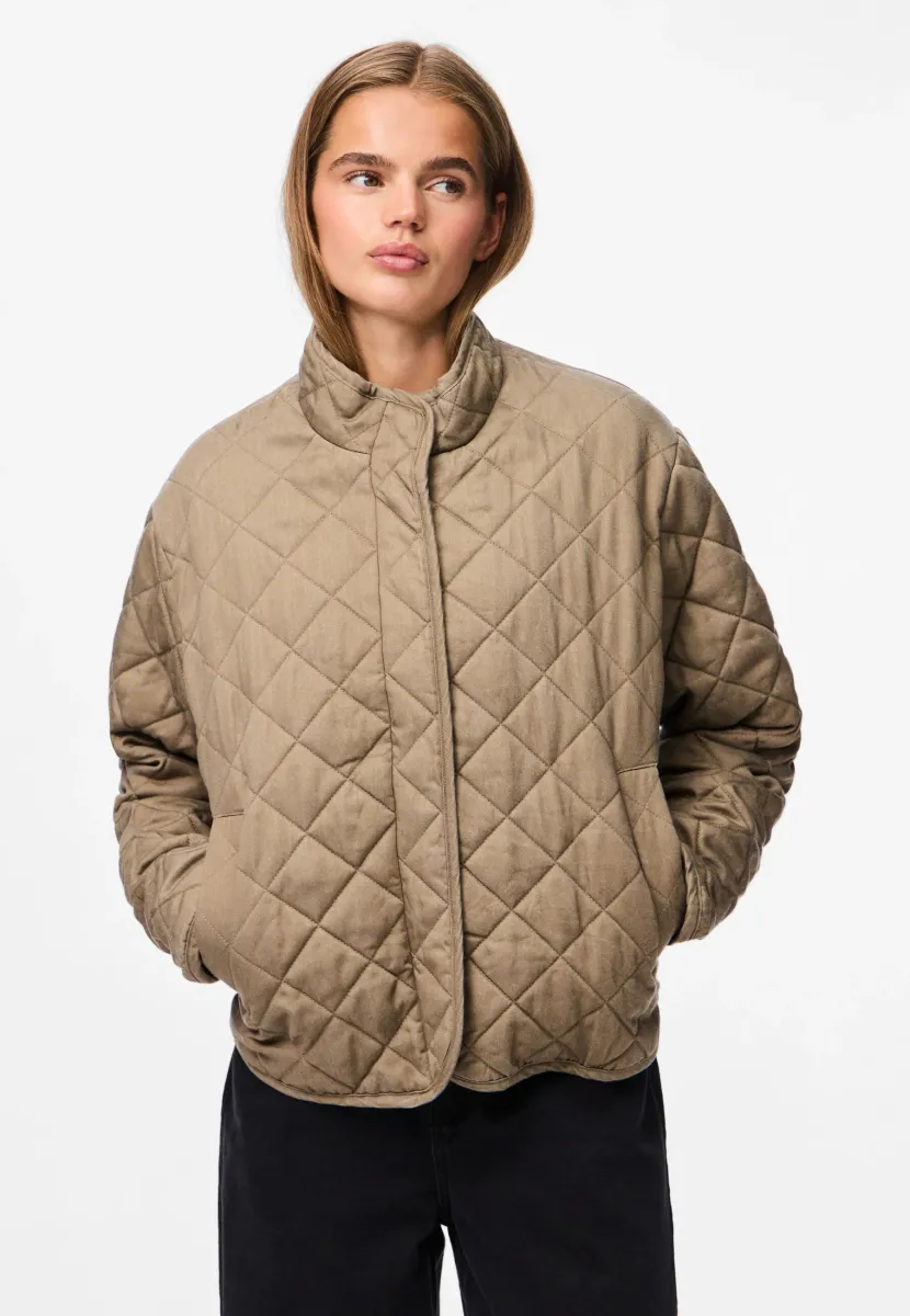 PCJIONA QUILTED JACKET  - Übergangsjacke - greige