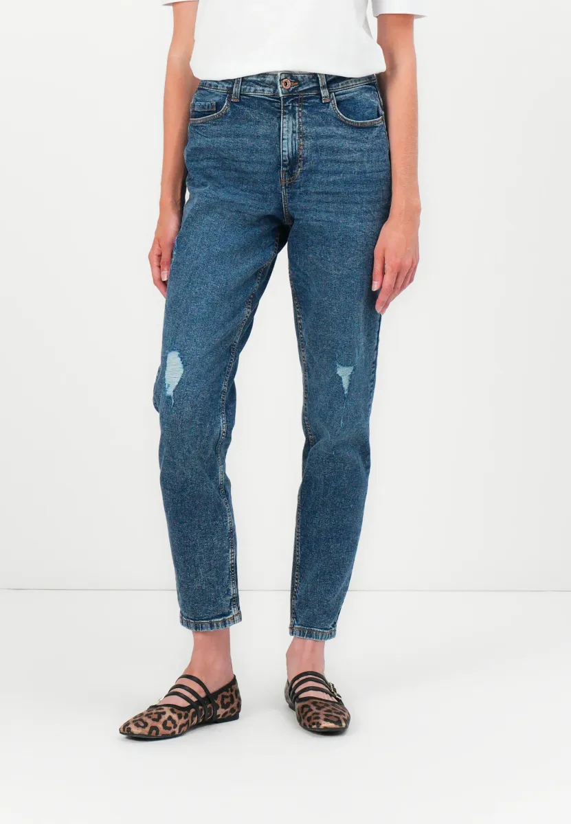 PCKESIA DESTROY - Jeans Tapered Fit - medium blue denim
