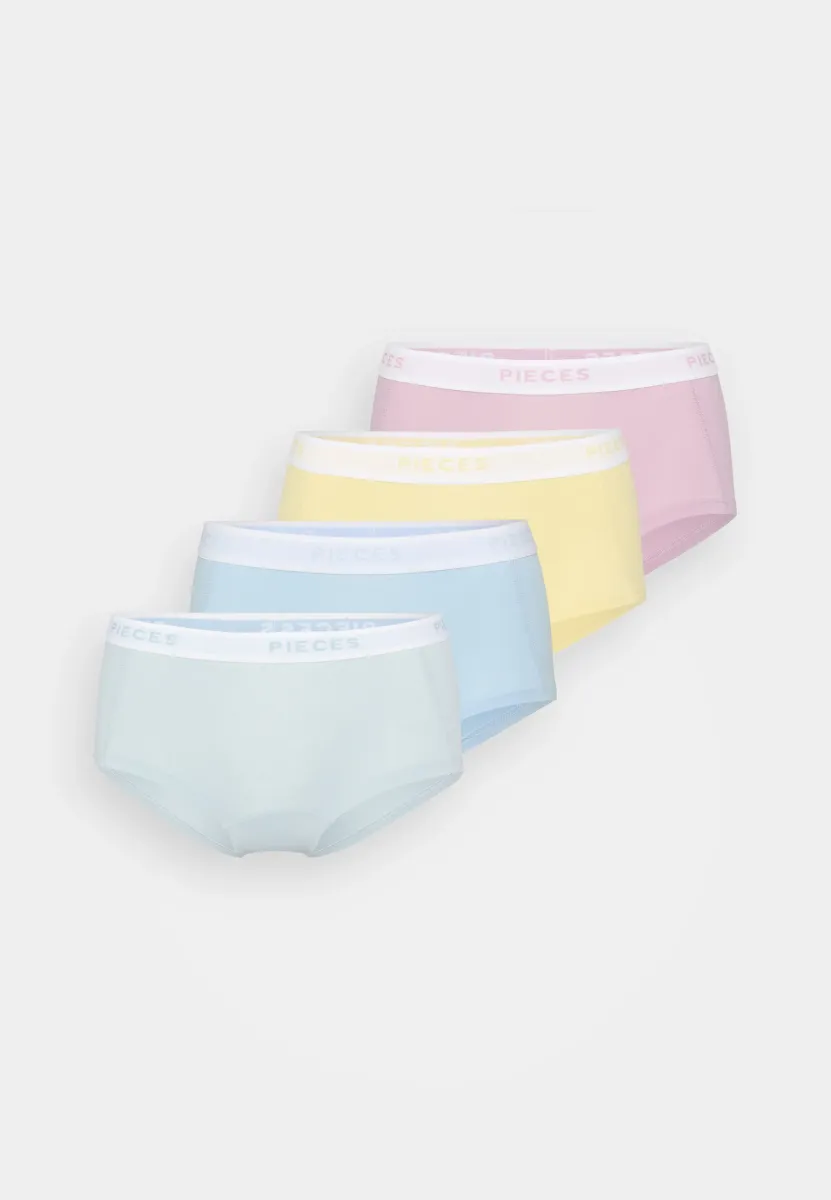 PCLOGO LADY SOLID 4 PACK - Panties - pale banana/light blue/daw pink/cloud blue